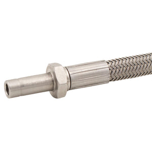 1/4" Tube Stub x 48" Long PTFE Stainless Steel Braided Hose