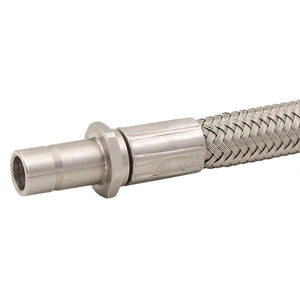 3/8" Tube Stub x 48" Long PTFE Stainless Steel Braided Hose