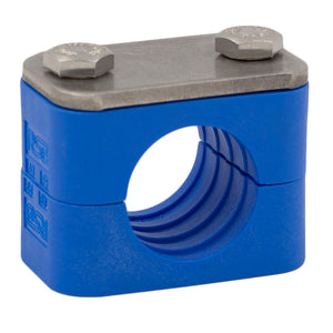 3/8" Tube Blue Clamp No Weld Plate 316 Stainless Steel Hardware