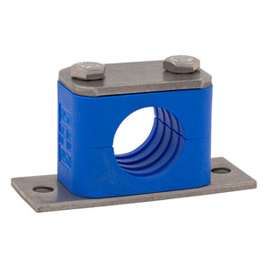 1" Tube Blue Clamp Elongated Weld Plate 316 Stainless Steel