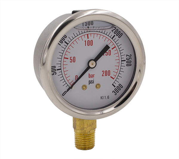 0 to 1,500PSI Glycerin Filled Pressure Gauge