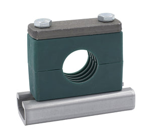1/4" Pipe Heavy Series Rail Mount Clamp, Zinc Plated Hardware