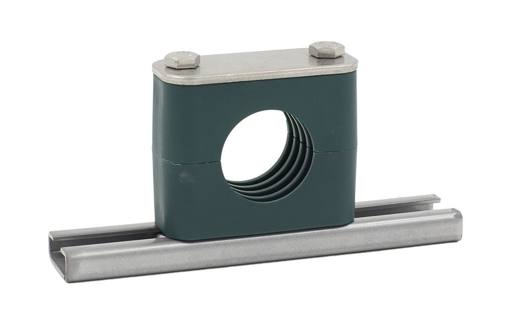 3/8 Pipe Rail Mount Stauff Clamp, 304 Stainless Steel Hardware