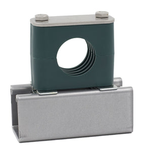 2-1/2" Pipe Strut Mount Stauff Clamp, 316 Stainless Steel Hardware